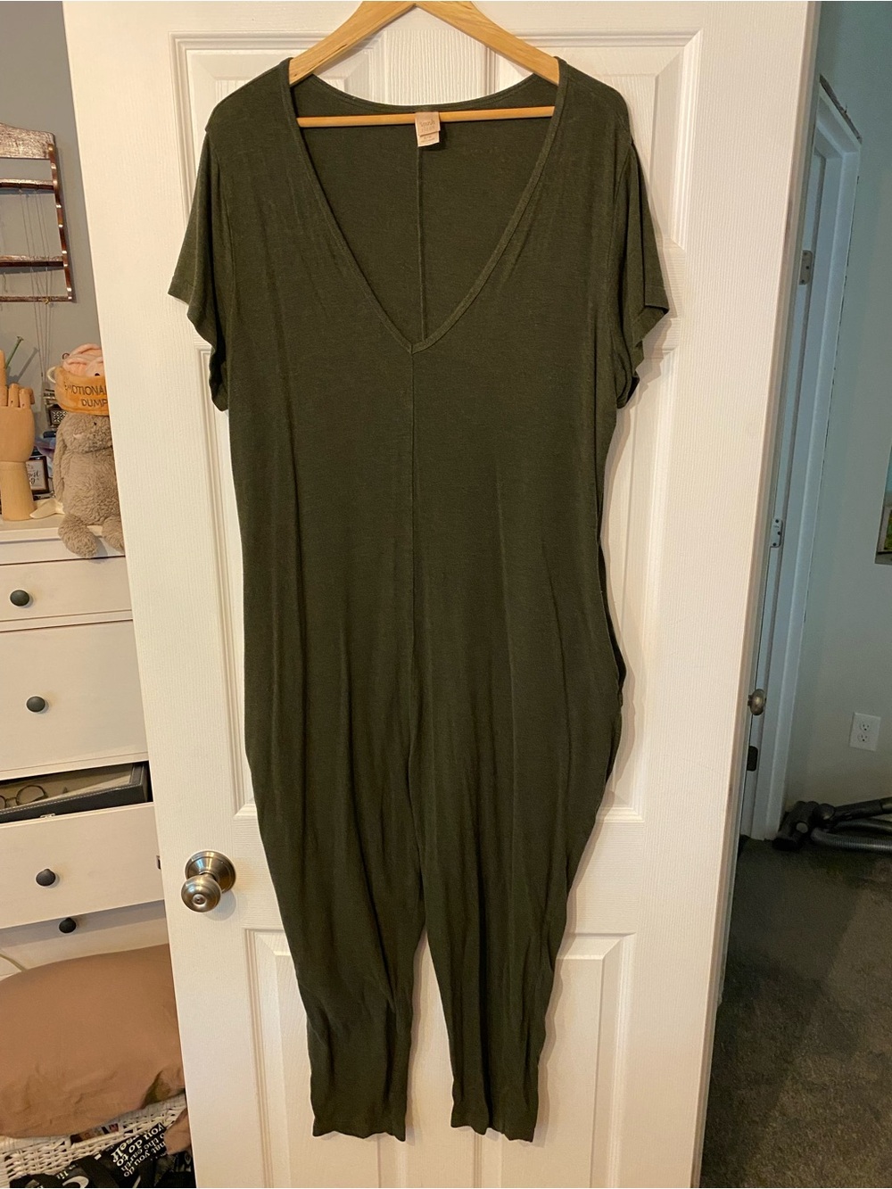 Smash & Tess Olive Green V-Neck Jumpsuit Romper